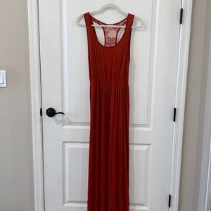 Burnt orange maxi dress